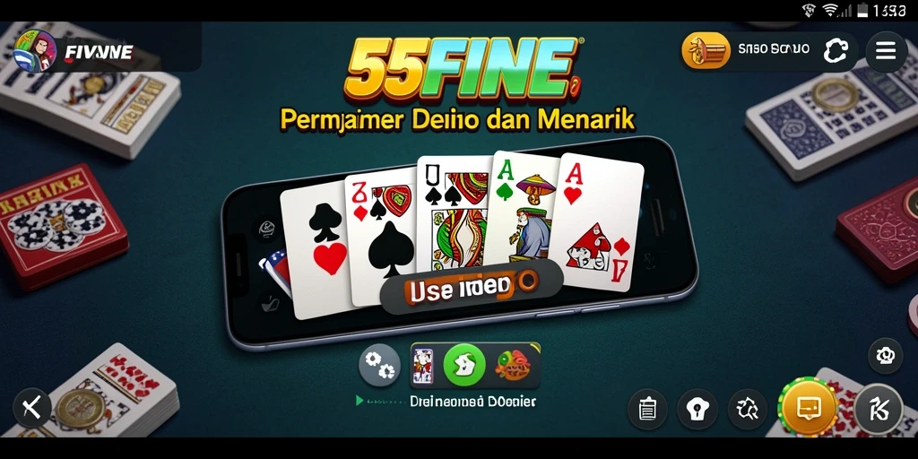 Tampilan permainan Domino di 55FIVE yang menarik dan seru.