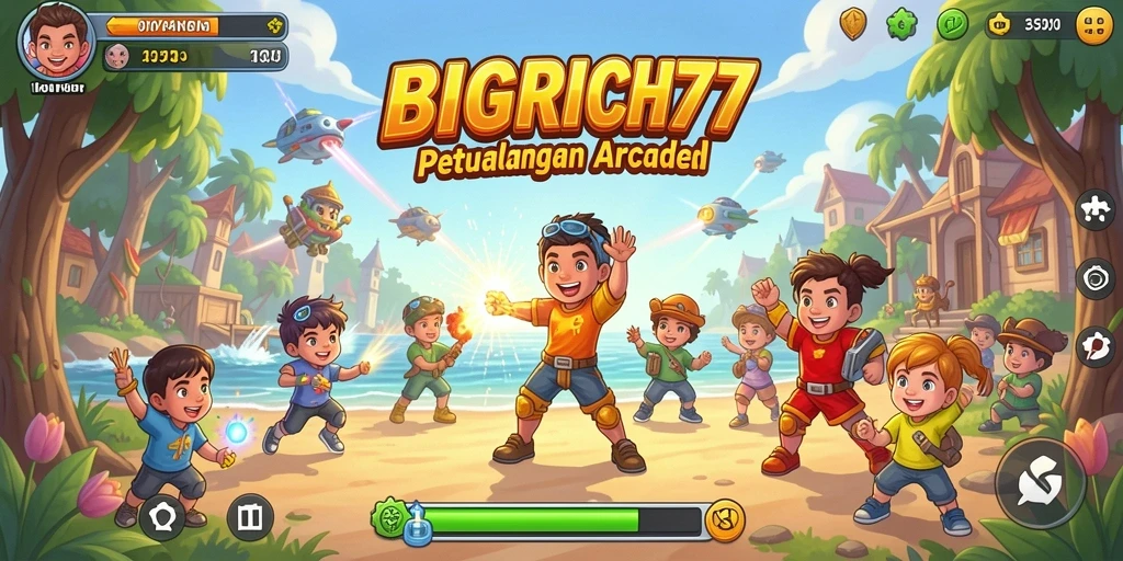 Tampilan gameplay seru dan warna-warni di BIGRICH77.