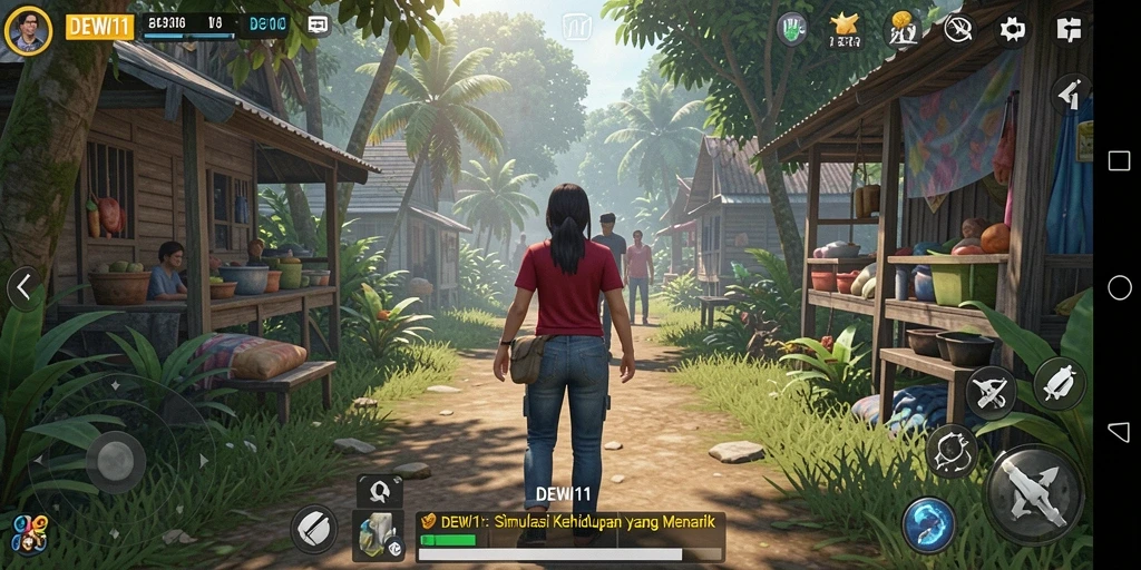 Tampilan menarik dari gameplay DEWI11 yang menunjukkan aktivitas karakter.