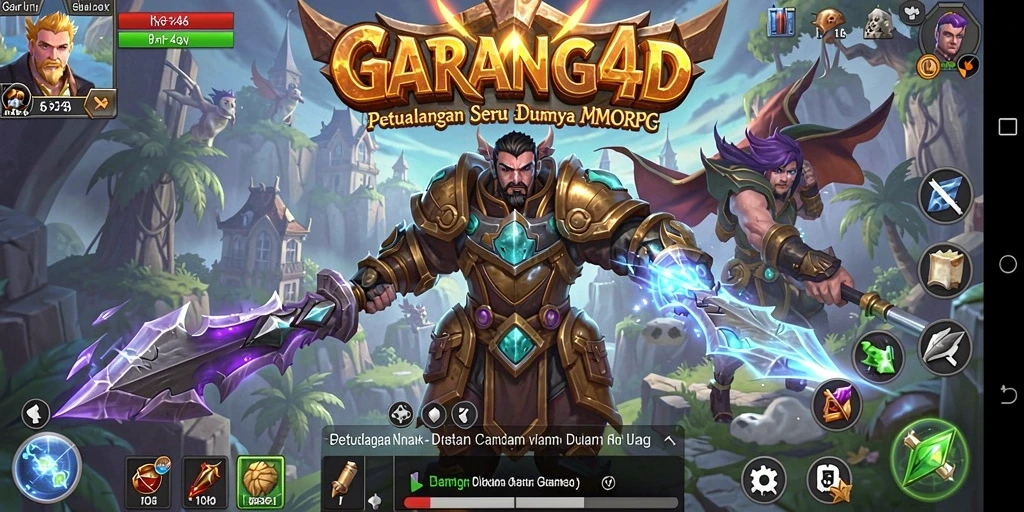 Tampilan gameplay seru di dunia MMORPG GARANG4D yang luas.