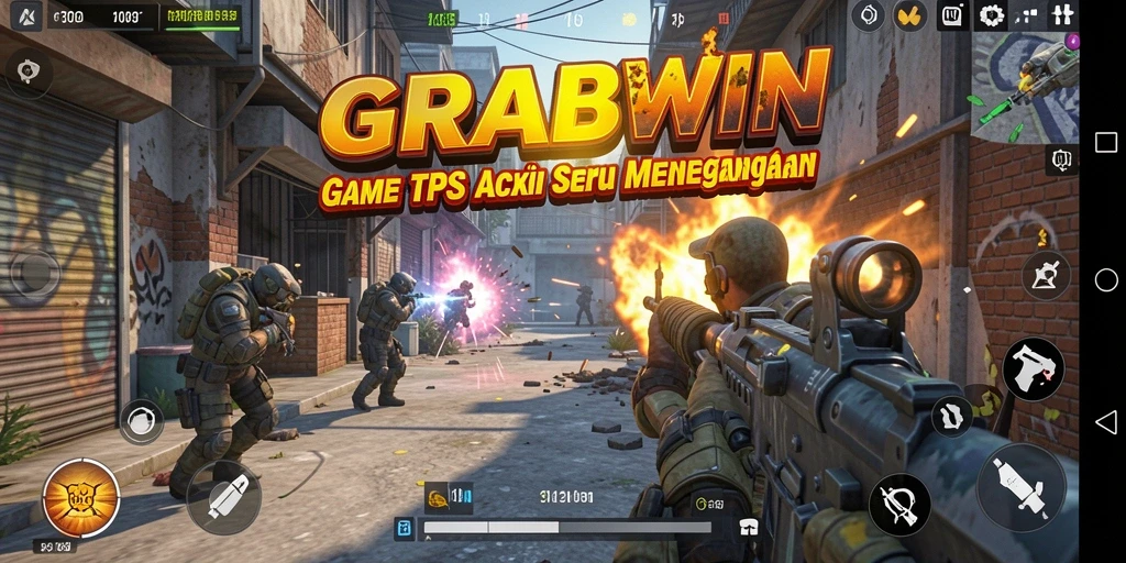 Tangkapan layar menunjukkan momen epik dalam pertempuran TPS di GRABWIN.