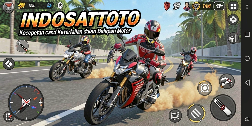 Gameplay INDOSATTOTO yang mendebarkan dalam balapan motor.