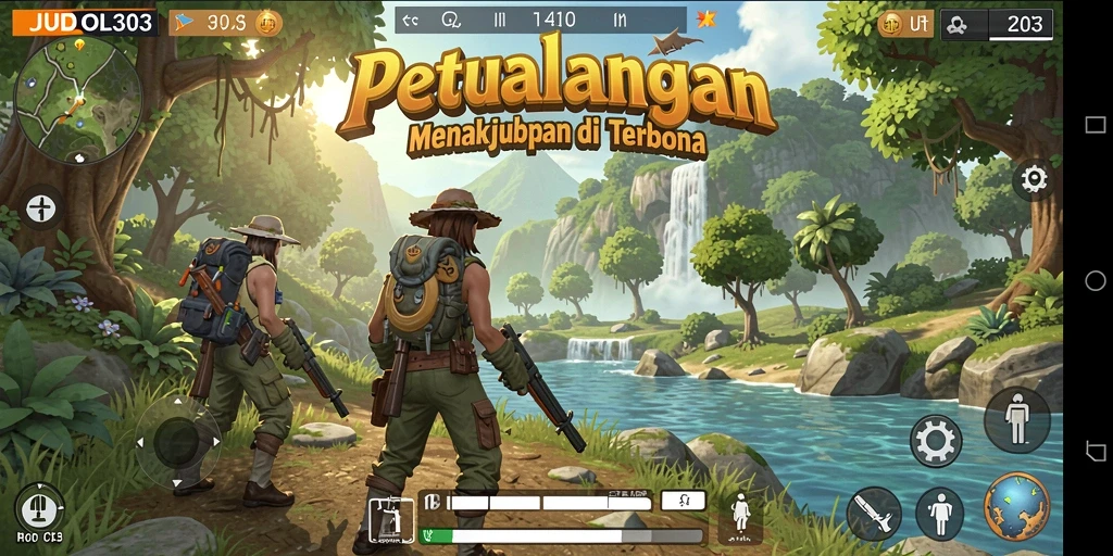 Tampilan gameplay <strong>JUDOL303</strong> di dunia terbuka yang luas dan penuh petualangan.