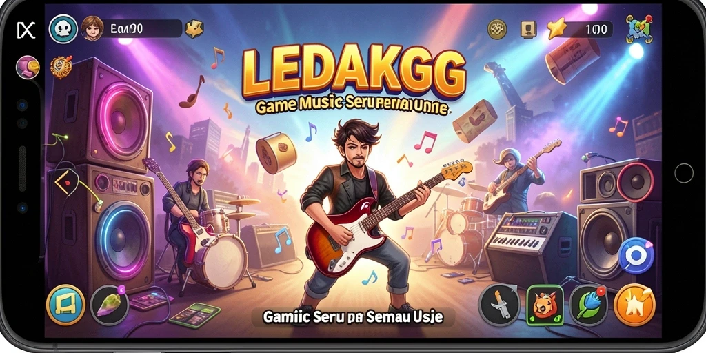 Gameplay seru LEDAKGG dengan musik interaktif yang mendebarkan.