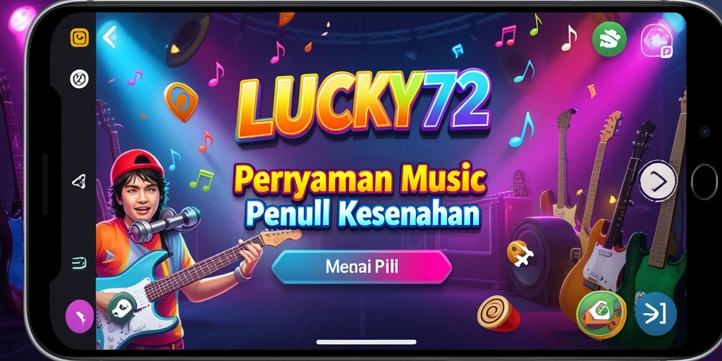 Screenshot gameplay <strong>LUCKY72</strong> dengan visual menarik dan interaksi musik.