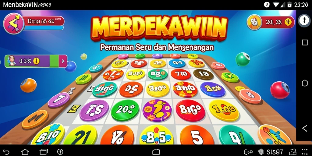 Tampilan gameplay seru di MERDEKAWIN dengan berbagai pilihan Bingo.