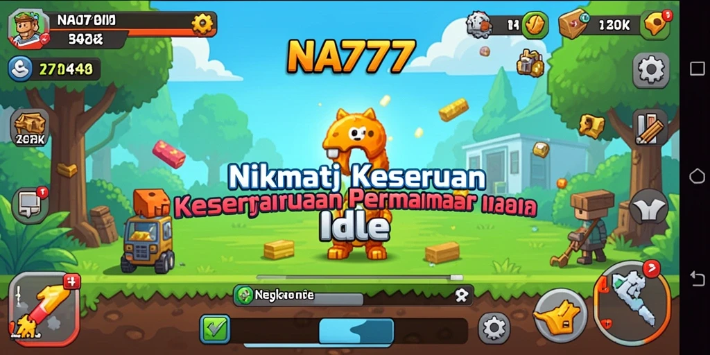 Tangkapan layar yang menunjukkan gameplay aktif dari NA777 dalam genre Idle.