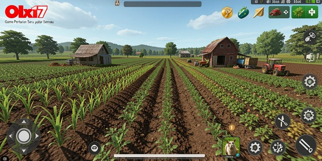 Screenshot gameplay OLX17 menampilkan aktivitas bertani yang seru dan interaktif.