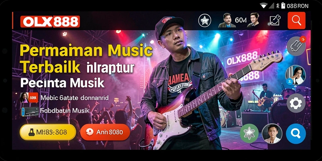 Tampilan gameplay OLX888 yang seru dengan irama musik.