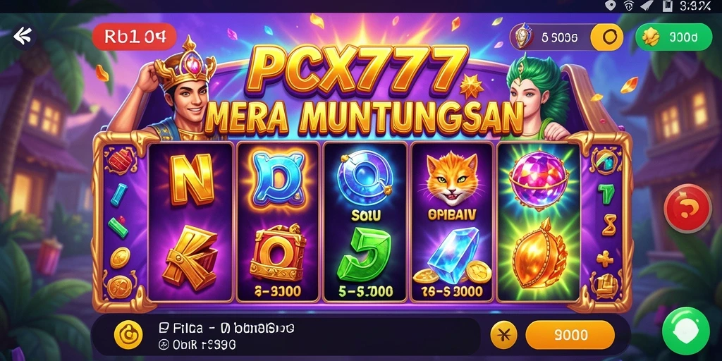 Tampilan gameplay utama PCX777 dengan tema menarik dan fitur slot.