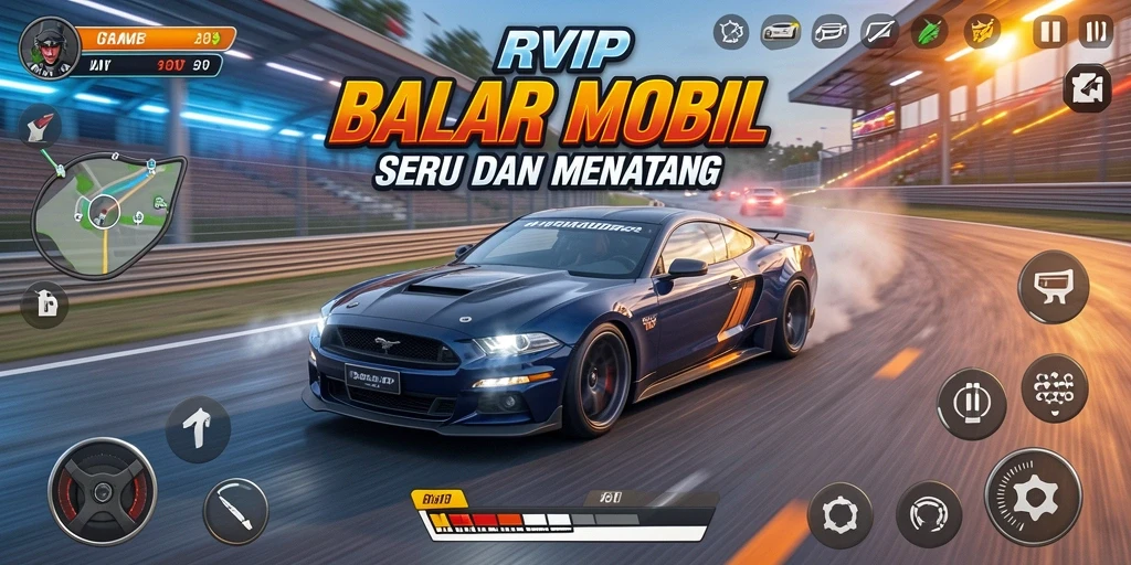 Tampilan gameplay Racing yang mendebarkan dalam RVIP.