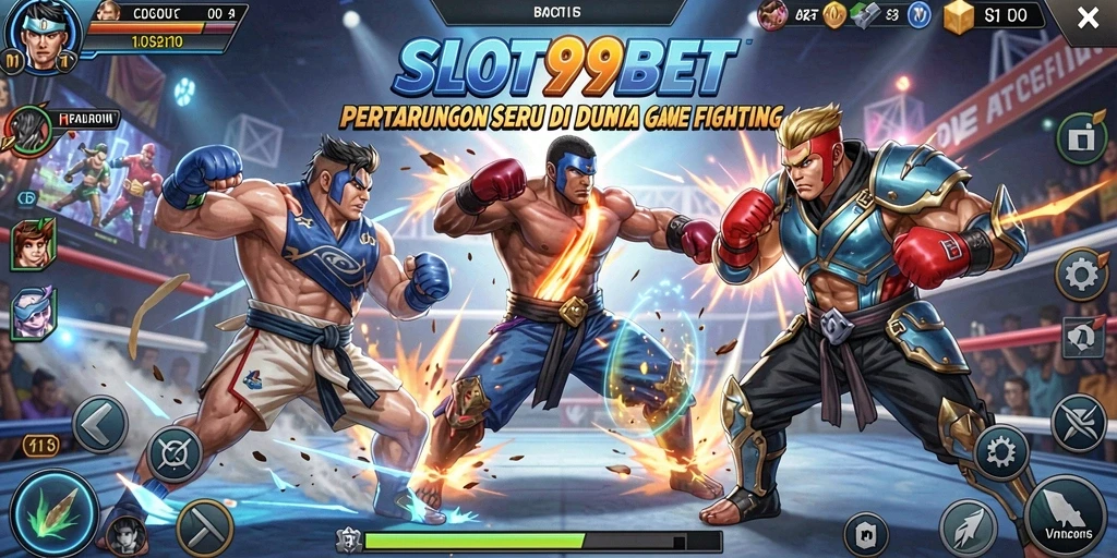 Tangkapan layar utama dari SLOT99BET menampilkan aksi Fighting yang penuh ketegangan.