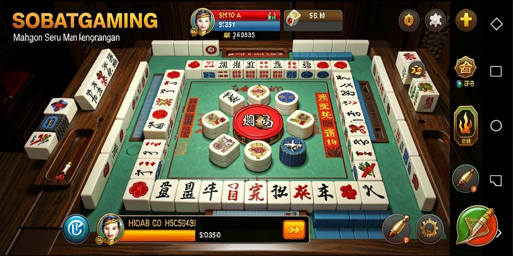 Tampilan gameplay Mahjong yang seru dan menantang.
