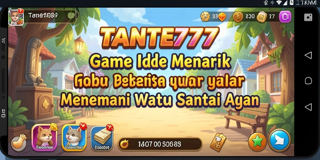 Screenshot gameplay TANTE777 menunjukkan keseruan dan fitur idle.