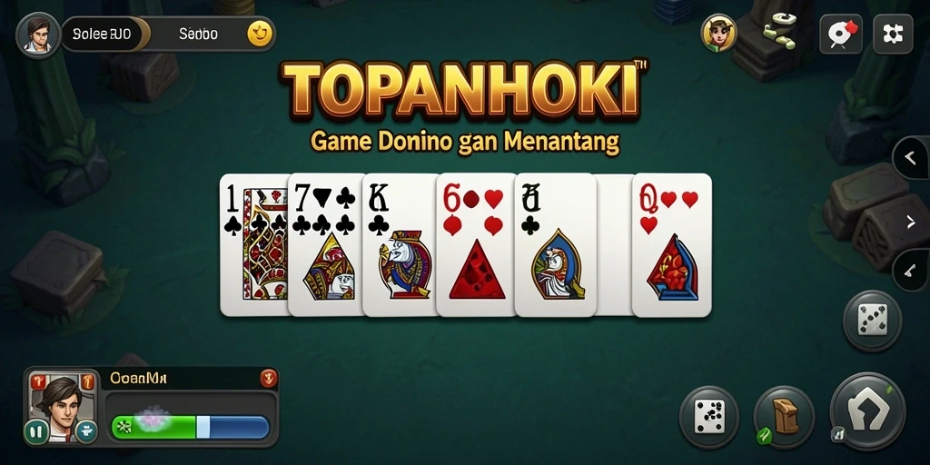Tampilan gameplay seru di TOPANHOKI yang menampilkan Domino.