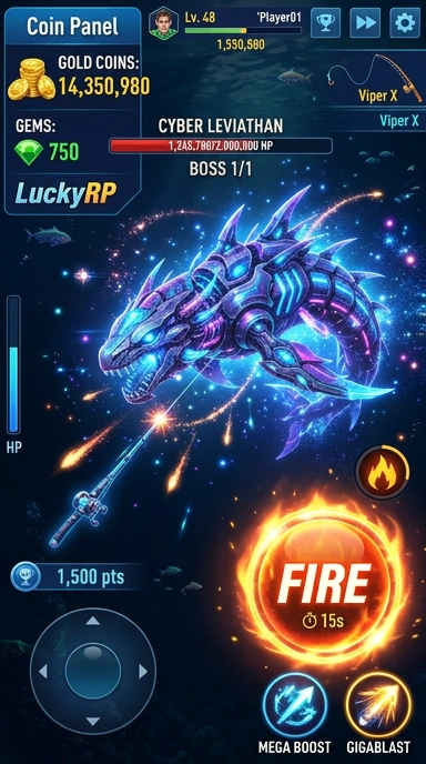 Tampilan antarmuka aplikasi luckyrp yang modern.